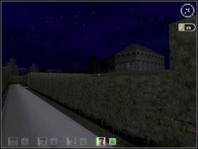 W miejscu X1 zatrzymaj się na chwilę za żywopłotem i zastrzel niemieckiego oficera stojącego na balkonie budynku - Misja 1