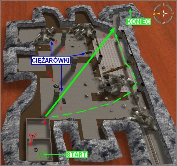 Do tej misji jednego człowieka uzbrój w karabin maszynowy (choćby ten MG34, który zabrałeś z poprzedniej misji), pozostałym daj pistolety maszynowe - Misja 3