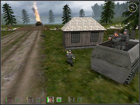 Za główną bramą jedź drogą na wschód albo skręć ostro w lewo a potem w prawo i zasuwaj w stronę rzeki na wschodzie, do miejsca oznaczonego A na mojej mapce - Misja 4