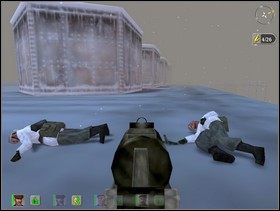 Komandosów z peemami wyślij zaś na zachód (zielone strzałki ) w stronę zbiorników nad wodą gdzie rkm wystrzelał paru Szkopów - Misja 1