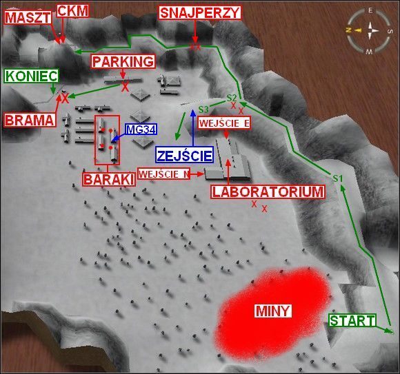 Do tego zadania wyposaż jednego żołnierza w karabin maszynowy i wyborowy, daj mu też dwa ładunki wybuchowe (będzie wysadzał maszt anteny) - Misja 2