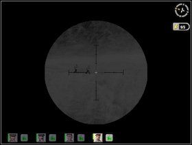 Szybko obróć się w prawo i rozwal dwóch Adolfów (snajperzy - z karabinami wyborowymi) biegnących wzniesieniem na wschodzie - Misja 2
