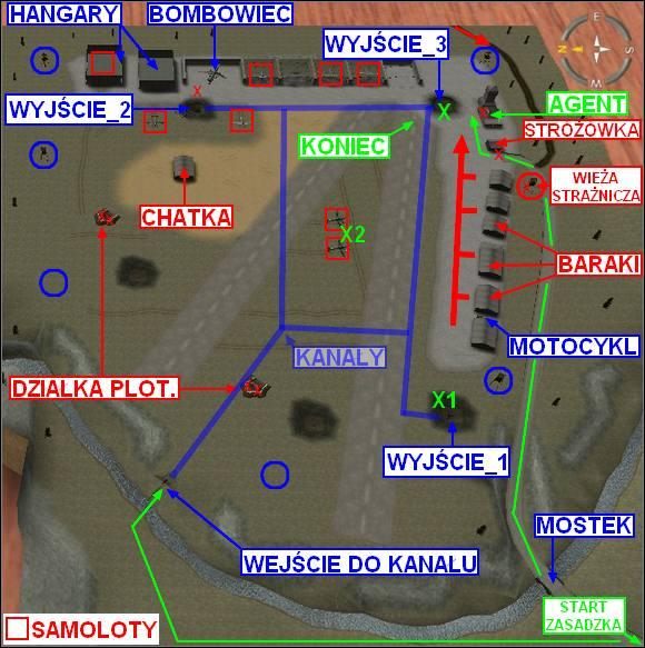 Do tej misji możesz zabrać najwyżej trzech komandosów - bombowiec , który podwędzisz jest czteromiejscowy a w czasie misji dołączy do was jeszcze aliancki agent , którego masz uwolnić z niemieckich rąk (to on będzie pilotował samolot) - Misja 1 