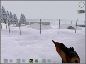 Wysiądź całą ekipą z jeepa (zostaw go tutaj) i ruszaj na piechotę w kierunku składu (zielona strzałka ) - Misja 1