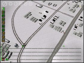 W tym samym czasie (albo kiedy snajper zrobi swoje) jeep (z którymś z komandosów za wkmem) powinien ruszać polną drogą na lewo od pierwszego składu (tak jak wskazuje długa zielona strzałka na mojej mapie) i wjechać do niemieckiej bazy od południowego wschodu - Misja 3