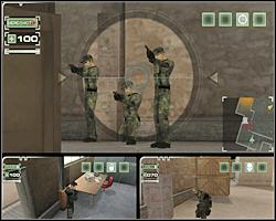 Jak zauważysz po przejściu przez drzwi, strażnicy zorganizowali sobie coś w rodzaju strzelnicy i - co ważniejsze - są pięknie ustawieni w jednej linii obok siebie, dzięki czemu możesz ich łatwo zdjąć snajperką - Misja 8 Fosters Villa - Warehouse cd. | Opis przejścia The Plan - The Plan - poradnik do gry