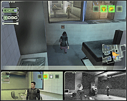 Tamże naciśnij przycisk podnoszący osłonę i natychmiast kucnij, by spostrzegawczy strażnicy Cię nie zauważyli - Misja 12 Fosters Villa - Interrogation | Opis przejścia The Plan - The Plan - poradnik do gry