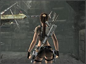 Na sam koniec będziesz się musiał chwycić wnęki zlokalizowanej na ścianie (#1) - Bolivia - Tiwanaku (7) | Etap 1 | Tomb Raider Legenda - Tomb Raider: Legenda - poradnik do gry
