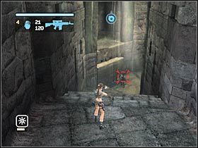 Po dotarciu do centralnego pomieszczenia rozpraw się z nową grupą żołnierzy - Peru - Return to Paraiso (8) | Etap 2 | Tomb Raider Legenda - Tomb Raider: Legenda - poradnik do gry