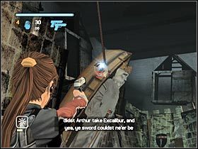 Podejdź do kolejnej dźwigni w postaci wbitego w kamień miecza - England - King Arthurs Tomb (2) | Etap 6 | Tomb Raider Legenda - Tomb Raider: Legenda - poradnik do gry