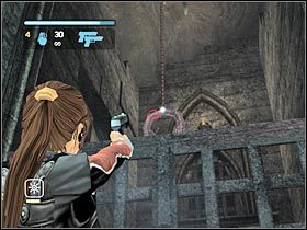 Aby wydostać się z tego pomieszczenia będziesz musiał przeskoczyć na niewielką półkę (#1), a z niej podskoczyć do góry - England - King Arthurs Tomb (8) | Etap 6 | Tomb Raider Legenda - Tomb Raider: Legenda - poradnik do gry