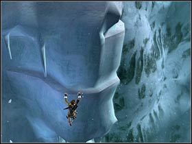 Podskocz do góry (#1), a następnie w dalszym ciągu kontynuuj przesuwać się w jedynym możliwym kierunku - Nepal - The Ghalali Key (2) | Etap 7 | Tomb Raider Legenda - Tomb Raider: Legenda - poradnik do gry