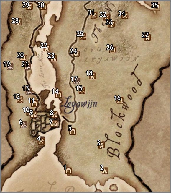 1 - Tidewater Cave - Oblivion: Mapa Blackwood and Leyawiin - The Elder Scrolls IV: Oblivion - poradnik do gry