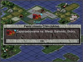Podgląd na zapotrzebowanie miasta do którego chcemy wysłać karawanę. - Handel | Sid Meiers Civilization II - Sid Meiers Civilization II - poradnik do gry