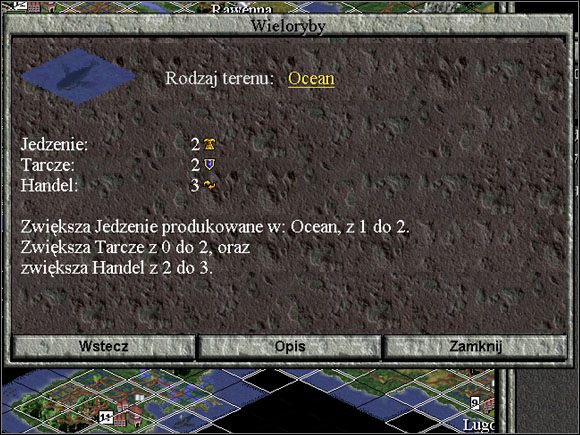 Dwa snopki i dwie tarcze sprawiają, że wieloryby są najlepszym terenem dla początkowych miast mających na celu jak najszybszą produkcję osadników. - Tereny | Sid Meiers Civilization II - Sid Meiers Civilization II - poradnik do gry