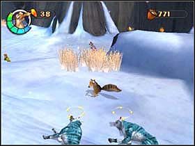 I kolejna, przydatna umiejętność, mianowicie rzucanie kamieniami - WATERPARK 04 - Epoka Lodowcowa 2: Odwilż - poradnik do gry