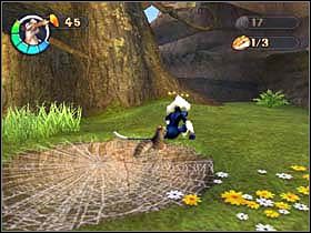 Tutaj zwróć uwagę na małpę zwisającą z drzewa - FOREST 01 - Epoka Lodowcowa 2: Odwilż - poradnik do gry