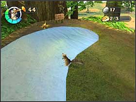 Teraz odbij się kilkakrotnie od pajęczynowej trampoliny (klawisz Skoku) i przeskocz na gałęzie drzewa - FOREST 01 - Epoka Lodowcowa 2: Odwilż - poradnik do gry