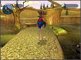 Dosiądź ptaka, wskocz na drzewo (widoczne na obrazku powyżej) i przeskocz na platformę, a z niej na kolejną - MUD BOG 05 - Epoka Lodowcowa 2: Odwilż - poradnik do gry