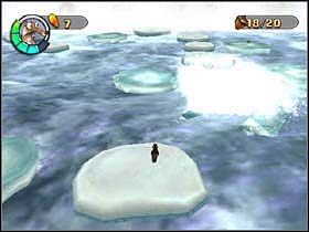 W tym etapie musisz zdobyć, przeskakując z kry na krę, 20 żołędzi - ICE RIVER - Epoka Lodowcowa 2: Odwilż - poradnik do gry