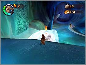 Teraz ponownie wejdź do wody, dopłyń do półki skalnej i przeskocz do szczeliny - GLACIER 03 (cz.2) - Epoka Lodowcowa 2: Odwilż - poradnik do gry