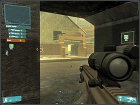 Docelowo powinieneś dotrzeć do większej ściany magazynu (#1) - [Misja 01] Contact - cz.5 | Tom Clancys Ghost Recon Advanced Warfighter - Tom Clancys Ghost Recon: Advanced Warfighter - poradnik do gry