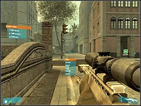 Do parkingu będącego aktualnym celem tej misji prowadzą wąskie alejki ulokowane pomiędzy budynkami (#1) - [Misja 02] Coup detat - cz.7 | Tom Clancys Ghost Recon Advanced Warfighter - Tom Clancys Ghost Recon: Advanced Warfighter - poradnik do gry