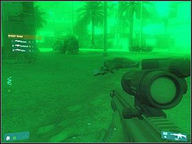 Osobiście radziłbym teraz wybrać jedną z wąskich ścieżek znajdujących się pomiędzy tutejszymi budynkami (#1) - [Misja 04] Strong point - cz.3 | Tom Clancys Ghost Recon Advanced Warfighter - Tom Clancys Ghost Recon: Advanced Warfighter - poradnik do gry