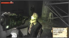 Kolejnym krokiem jest zeskanowanie głowy kukły siedzącej przy stole - Weisman Office Building (1) | CHAPTER I | Condemned Criminal Origins - Condemned: Criminal Origins - poradnik do gry