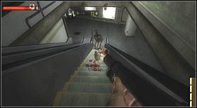 Gdy bohater się ocknie i stanie nogach, znów wbiegnij schodami na górę, gdyż zostaniesz zaatakowany przez trzech bandytów i lepiej jest bronić się z góry - Metro Station Platforms (2) | CHAPTER III | Condemned Criminal Origins - Condemned: Criminal Origins - poradnik do gry
