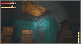 Po walce wejdź na dach wagonu i rozprawiając się z następnym oponentem, przejdź na betonową półkę po lewej - Grid 4 Subway Tunnels (4) | CHAPTER IV | Condemned Criminal Origins - Condemned: Criminal Origins - poradnik do gry