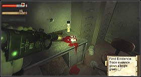 Na znajdującym się tam biurku zrób zdjęcie dłoni odciśniętej w czerwonej farbie - Barts Department Store (1) | CHAPTER V | Condemned Criminal Origins - Condemned: Criminal Origins - poradnik do gry