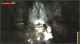 Przejdź kolejnych kilka kroków i znów zeskocz do korytarza poniżej, w którym wróci normalny tryb widzenia - Barts Department Store (2) | CHAPTER V | Condemned Criminal Origins - Condemned: Criminal Origins - poradnik do gry