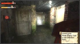 Schodząc po kilku stopniach (koło których wykonywałeś zdjęcie śladów butów), skręć w korytarze po prawej - Barts Department Store (3) | CHAPTER V | Condemned Criminal Origins - Condemned: Criminal Origins - poradnik do gry