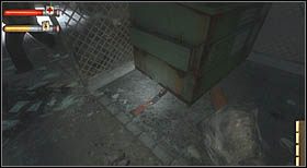 Na tej samej ulicy, w jej zaciemnionym fragmencie [#10] natrafisz na kontener ze śmieciami, po jego przesunięciu będziesz mógł podnieść ukrytą strzelbę - Burnback Alley (2) | CHAPTER VI | Condemned Criminal Origins - Condemned: Criminal Origins - poradnik do gry