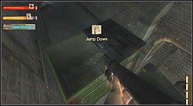 Dotrzesz do miejsca, gdzie zmuszony będziesz zeskoczyć na niżej położony kontener - Burnback Alley (2) | CHAPTER VI | Condemned Criminal Origins - Condemned: Criminal Origins - poradnik do gry