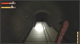 Następnie skieruj się do krat, które oddzielają Cię od długich, białych schodów (na lewo, bądź prawo od dużego obrazu) - Metro City Library (3) | CHAPTER VII | Condemned Criminal Origins - Condemned: Criminal Origins - poradnik do gry