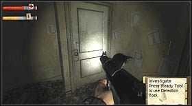 Najpierw trafisz do pokoju z tapetą w literki na ścianach [ - Apple Seed Orchard (1) | CHAPTER IX | Condemned Criminal Origins - Condemned: Criminal Origins - poradnik do gry