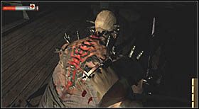 wyrwać mu z pleców jeden z metalowych fragmentów (aktywacja tej czynności następuje po wciśnięciu klawisza 1 - ustawienia domyślne) - Processing Center (4) | CHAPTER X | Condemned Criminal Origins - Condemned: Criminal Origins - poradnik do gry