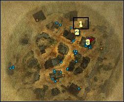 Oznaczenia na mapie: 1 - miejsce startu - Poradnik do gry Desperados 2 - [Misja 1.1] Santa Fe - Where is Dillon[PYT] cz.1 - Desperados 2: Coopers Revenge - poradnik do gry