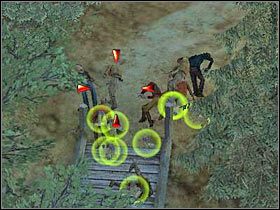 Gdy zauważysz, że do mostu nikt nowy już nie podbiega spróbuj na niego wejść i przesunąć się nieco do przodu - [Misja 3.2b] Big Canyon - The Meeting cz.2 | Desperados 2 - Desperados 2: Coopers Revenge - poradnik do gry