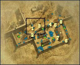 Oznaczenia na mapie: 1 - miejsce startu - [Misja 4.1] Fort Wingate - The Prisoner cz.1 | Desperados 2 - Desperados 2: Coopers Revenge - poradnik do gry