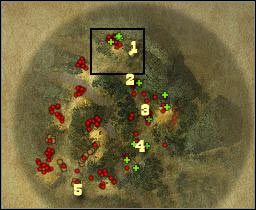 Oznaczenia na mapie: 1 - miejsce startu - [Misja 3.2b] Big Canyon - The Meeting cz.1 | Desperados 2 - Desperados 2: Coopers Revenge - poradnik do gry