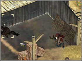 Jednocześnie MUSISZ zająć się pojedynczym gostkiem, który co jakiś czas zbliża się do ukrytych ciał (#1) - [Misja 4.3] Fort Wingate - Headquarters cz.1 | Desperados 2 - Desperados 2: Coopers Revenge - poradnik do gry