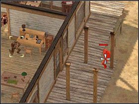 Teraz musisz SZYBCIUTKO wycofać się do pomieszczenia, w którym zaczynałeś tę misję - [Misja 5.3] Santa Fe - The Bank Robbery cz.1 | Desperados 2 - Desperados 2: Coopers Revenge - poradnik do gry