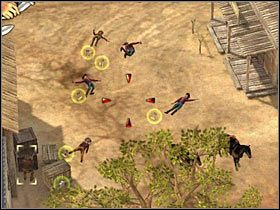 Po oczyszczeniu tej części placu spróbuj przesunąć się w stronę kościoła - [Misja 5.4] Santa Fe - The Abduction cz.2 | Desperados 2 - Desperados 2: Coopers Revenge - poradnik do gry