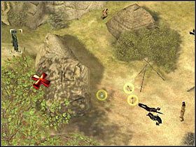 Spróbuj załatwić gostka, który patroluje górną część obozu (#1) - [Misja 6.1] Sacred Mountain - Captured Indians cz.2 | Desperados 2 - Desperados 2: Coopers Revenge - poradnik do gry