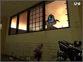 Posuwając się naprzód, zostaniesz zmuszony do zlikwidowania laserowych pułapek (#129) - Urban Flight cz.5 | Half-Life 2 Episode One - Half-Life 2: Episode One - poradnik do gry