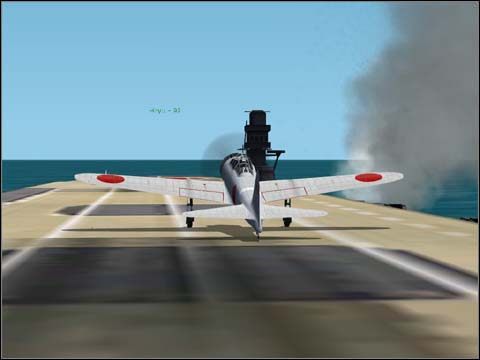 Start z lotniskowca. - Start z lotniskowca - Przykładowa misja - Microsoft Combat Flight Simulator 2: WWII Pacific Theater - poradnik do gry