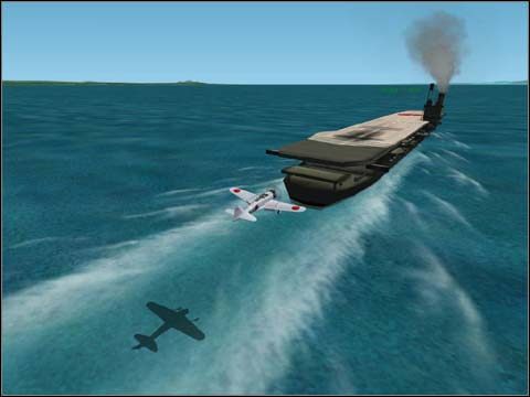 Podejście do lotniskowca. - Powrót na lotniskowiec - Przykładowa misja - Microsoft Combat Flight Simulator 2: WWII Pacific Theater - poradnik do gry